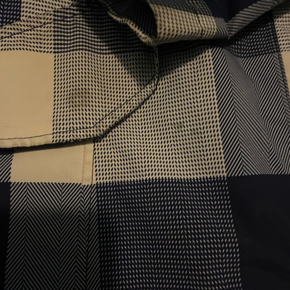 Hooded rain jacket the north face waterproof blue white plaid size small - Picture 3 of 7